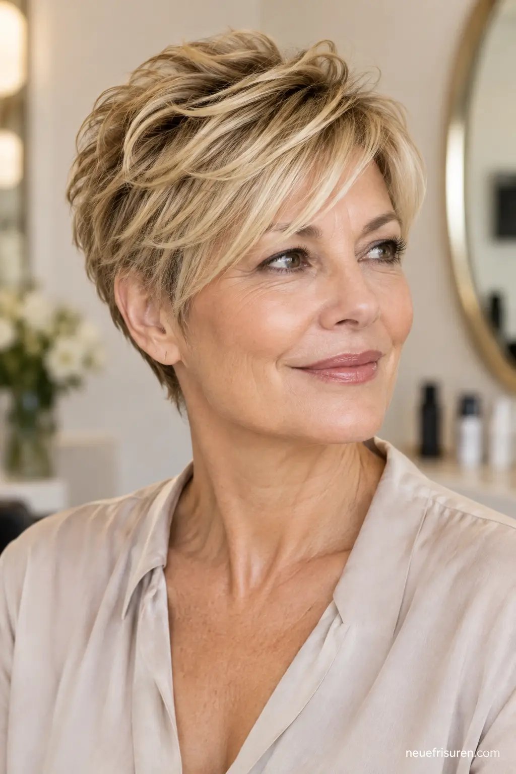 Honigblonder Pixie Cut mit weichen Stufen – neuefrisuren.com